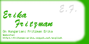 erika fritzman business card
